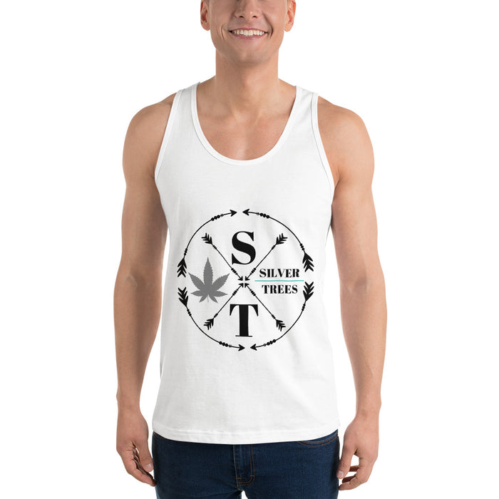 "From The Farm" Silver Trees "ST" Tank - White