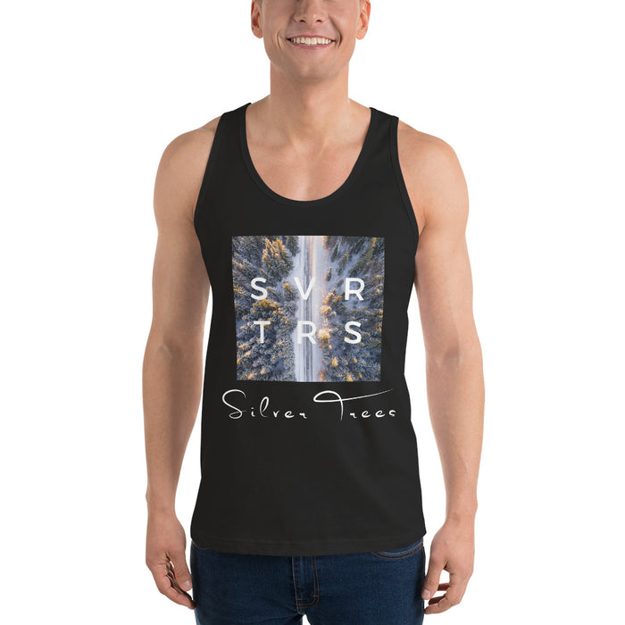 "From The Farm" Silver Trees Tank - Black