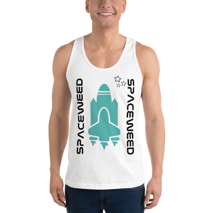 "From The Farm SpaceWeed's "Blast Off" Tank - White
