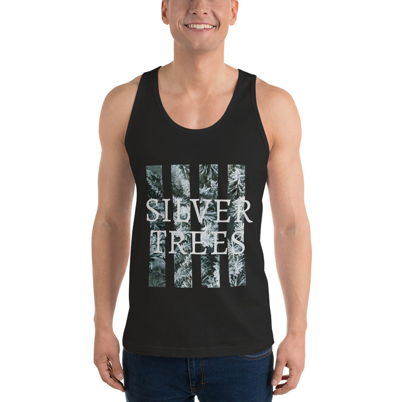 "From The Farm" Silver Trees "Frosty Tops" Tank - Black