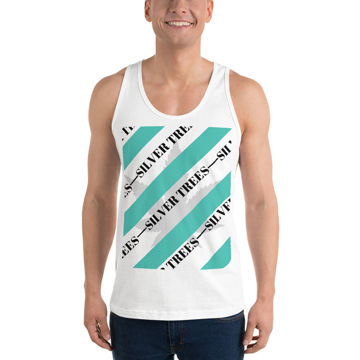"From The Farm" Silver Trees "Silvertrizzle" Tank - White