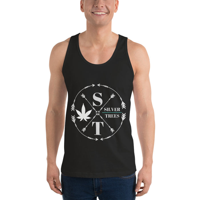 "From The Farm" Silver Trees "ST" Tank - Black